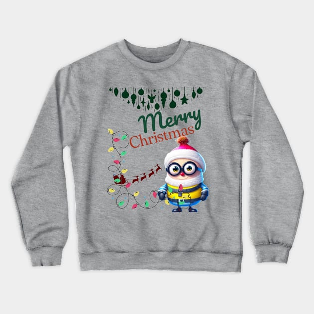 merry christmas with minions Crewneck Sweatshirt by Ayesha